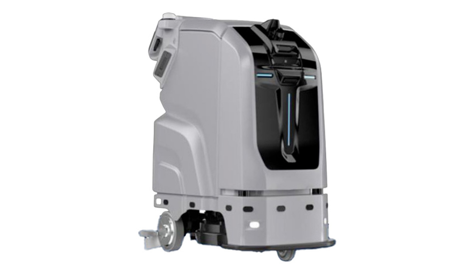 JIECHI M16 mid-size walk-behind combination machine sweeping and scrubbing in one pass