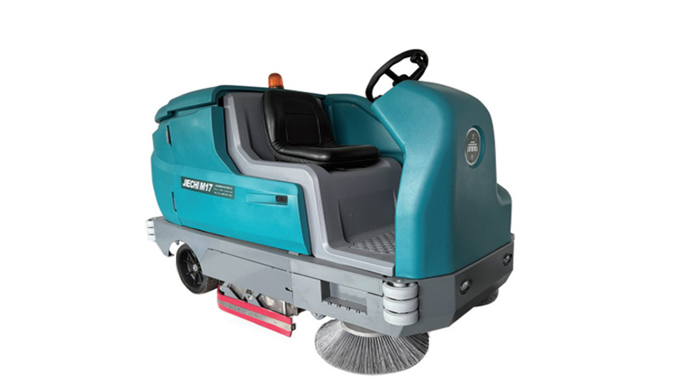 JIECHI standalone walk-behind floor scrubber cleaning factory floor